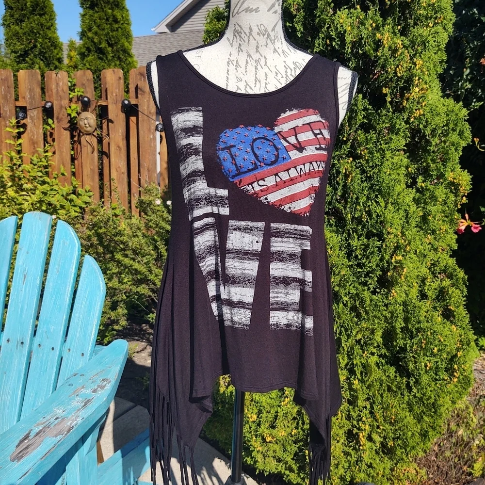 Oatt Large Love Black Tank Fringe Sides! - Picture 7 of 13
